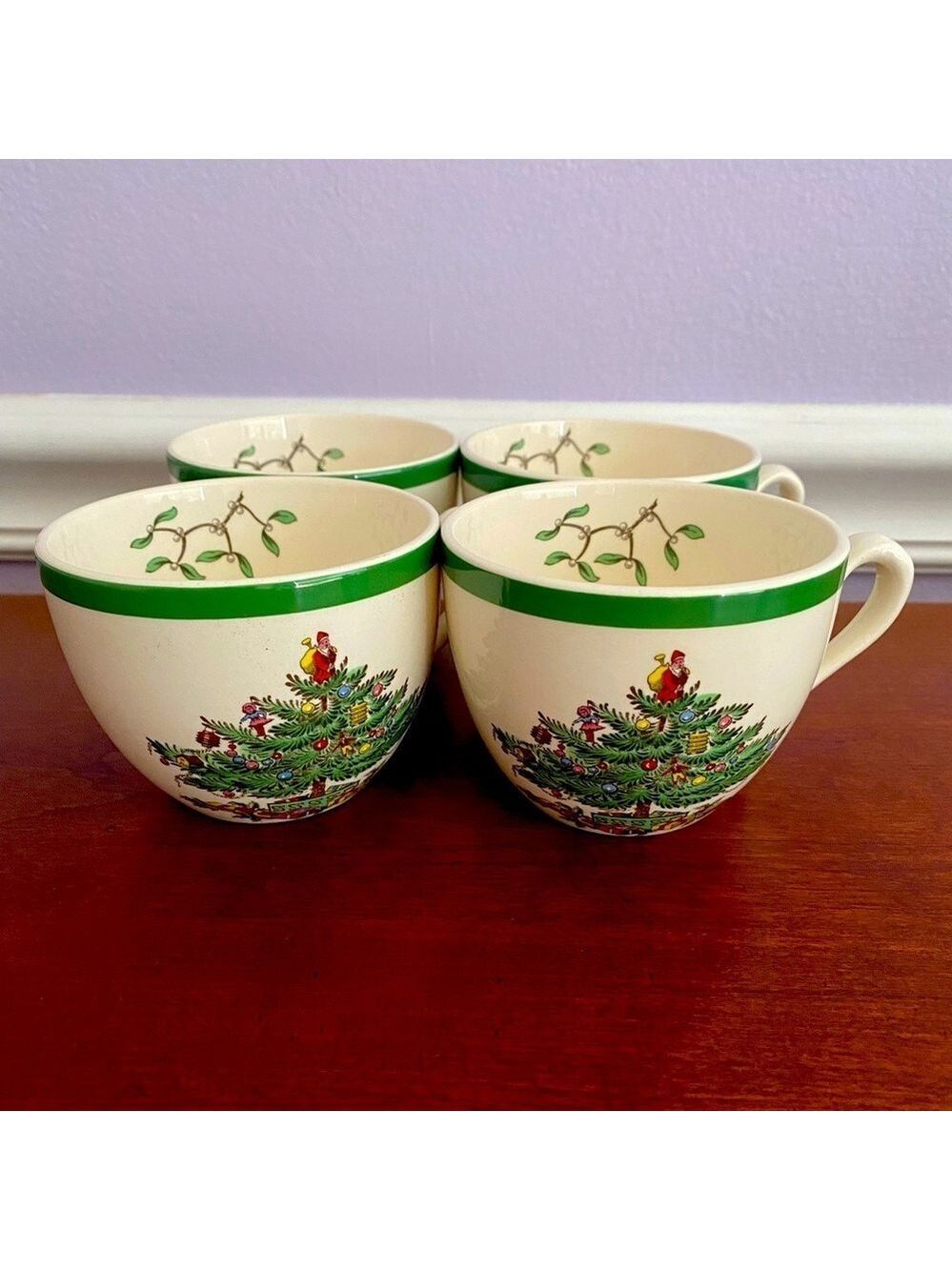 Spode Christmas Tree Cups Set of 4 Made in England